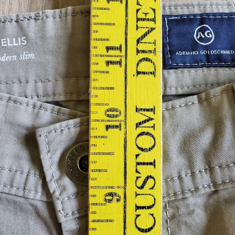 Adriano Goldschmied Jeans Mens 33x34 Beige Tellis Slim Straight Stretch Denim